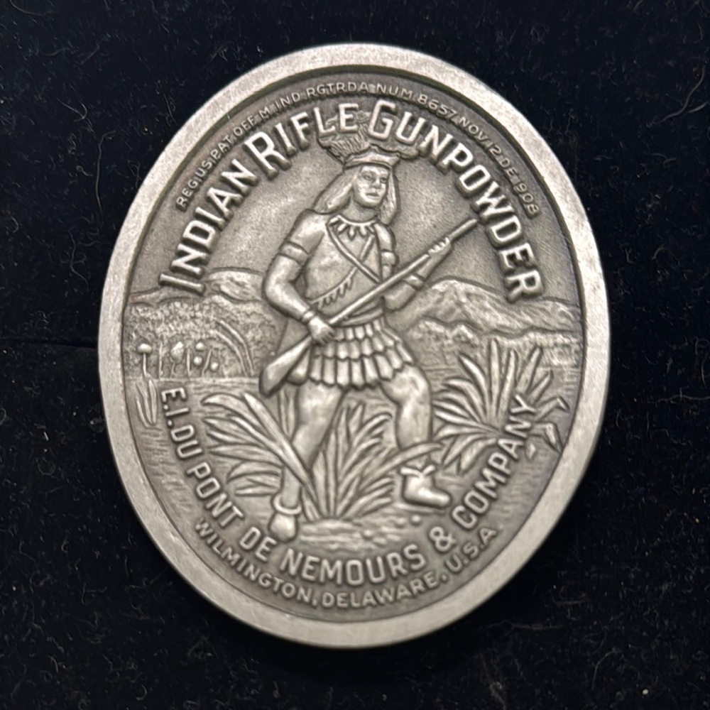 Indian Rifle Gunpowder Collectible Belt Buckle